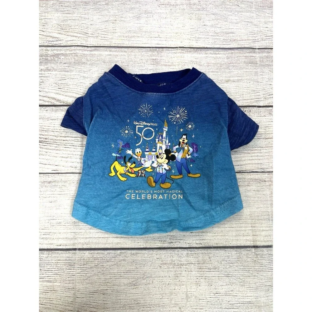 Disney Tails Tee Shirt for Dogs WDW Celebration Mickey Mouse & Friends Size S